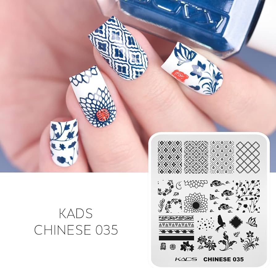 Amazon.co.jp: KADS ネイルアートスタンピングプレート 蓮、飛鳥、雲