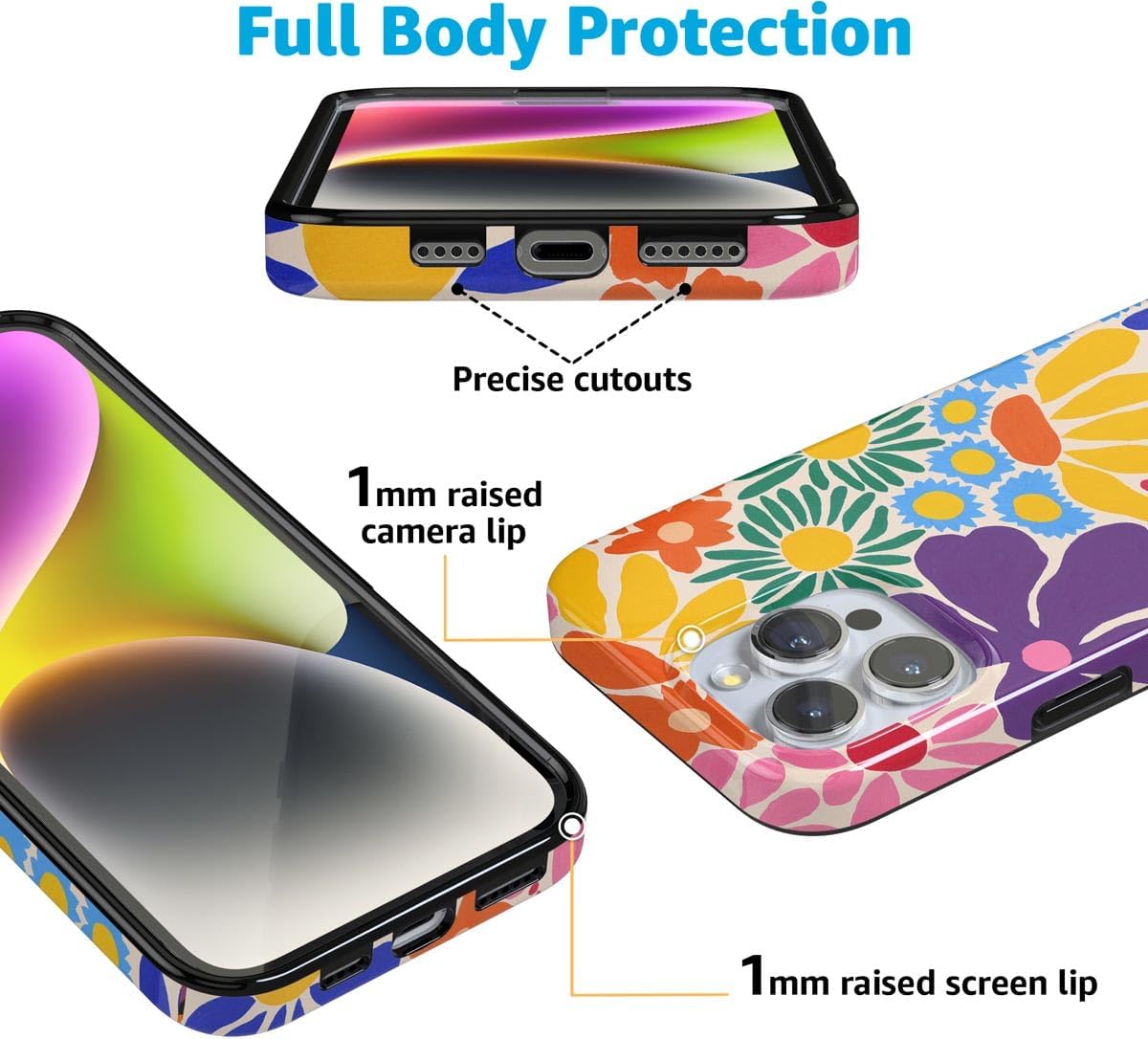 Casely iPhone 16 Pro Case | Flower Patch | Multi-Color Floral | Compatible with MagSafe | Classic Ultra Slim Design