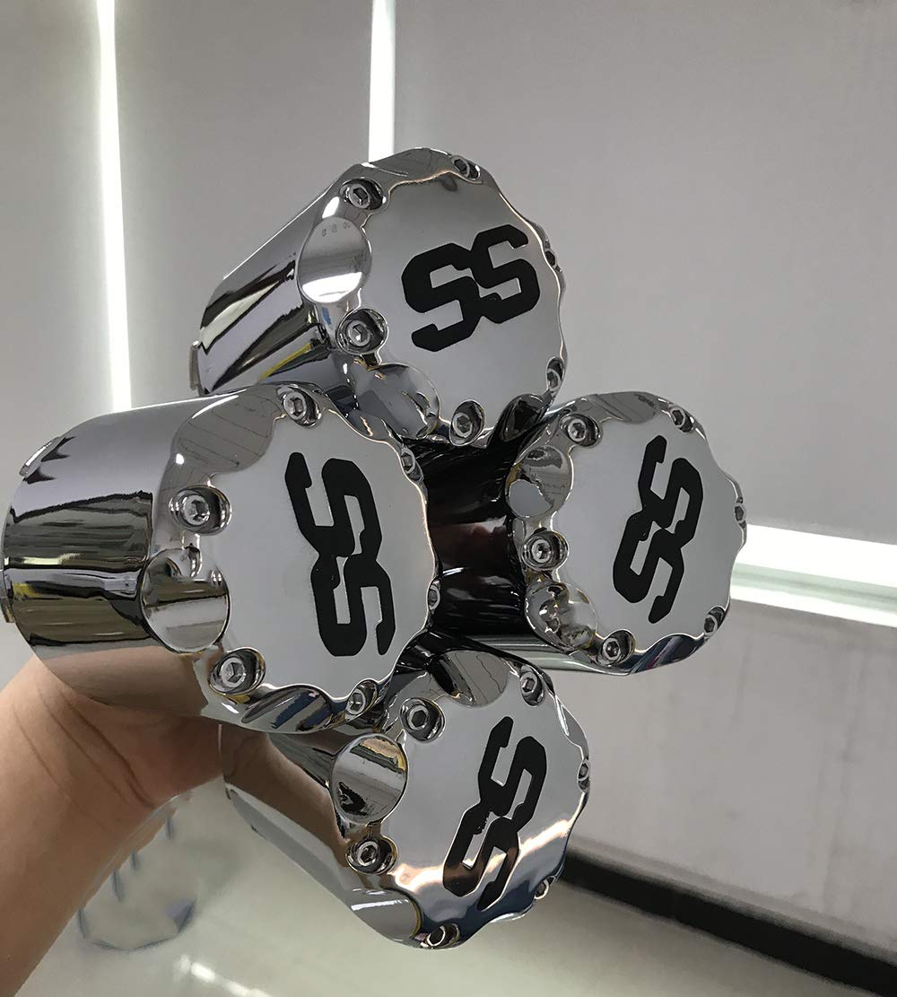 Dr.Acces Golf Cart SS Wheel Alloy Center Hub Cap 8,10,12 Inch Push in Style Chrome SS Center Caps for Golf Cart Wheel