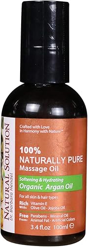 Natural Solution Aceite de masaje 100% naturalmente puro, para masaje relajante de aromaterapia, aceite de argán orgánico, aceite de jojoba y aceite