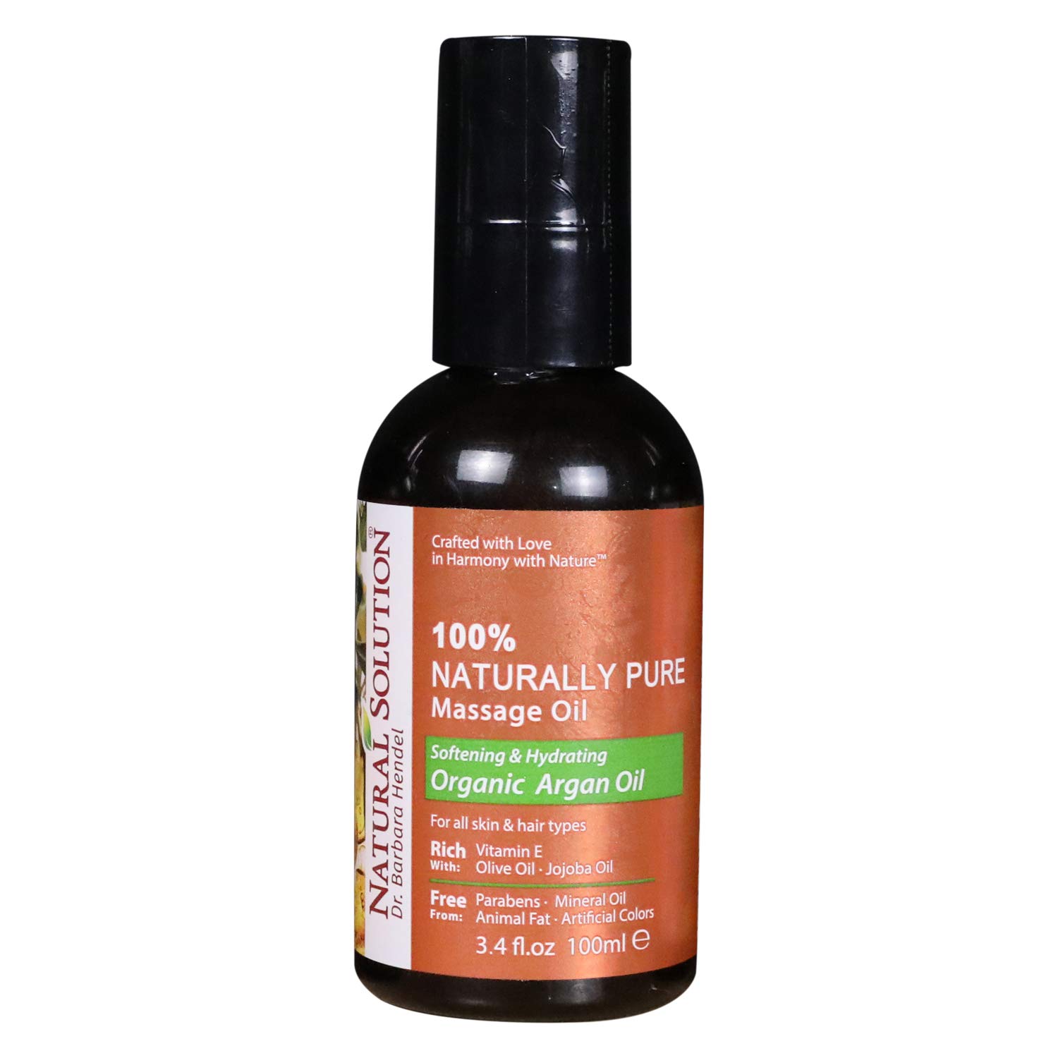 Natural Solution 100% Naturally Pure Massage Oil,for Aromatherapy Relaxing Massage,Organic Argan Oil,Jojoba Oil & Olive Oil,Hair & Skin Care Benefits,Softening & Hydrating - 3.4 oz Oily 8606B