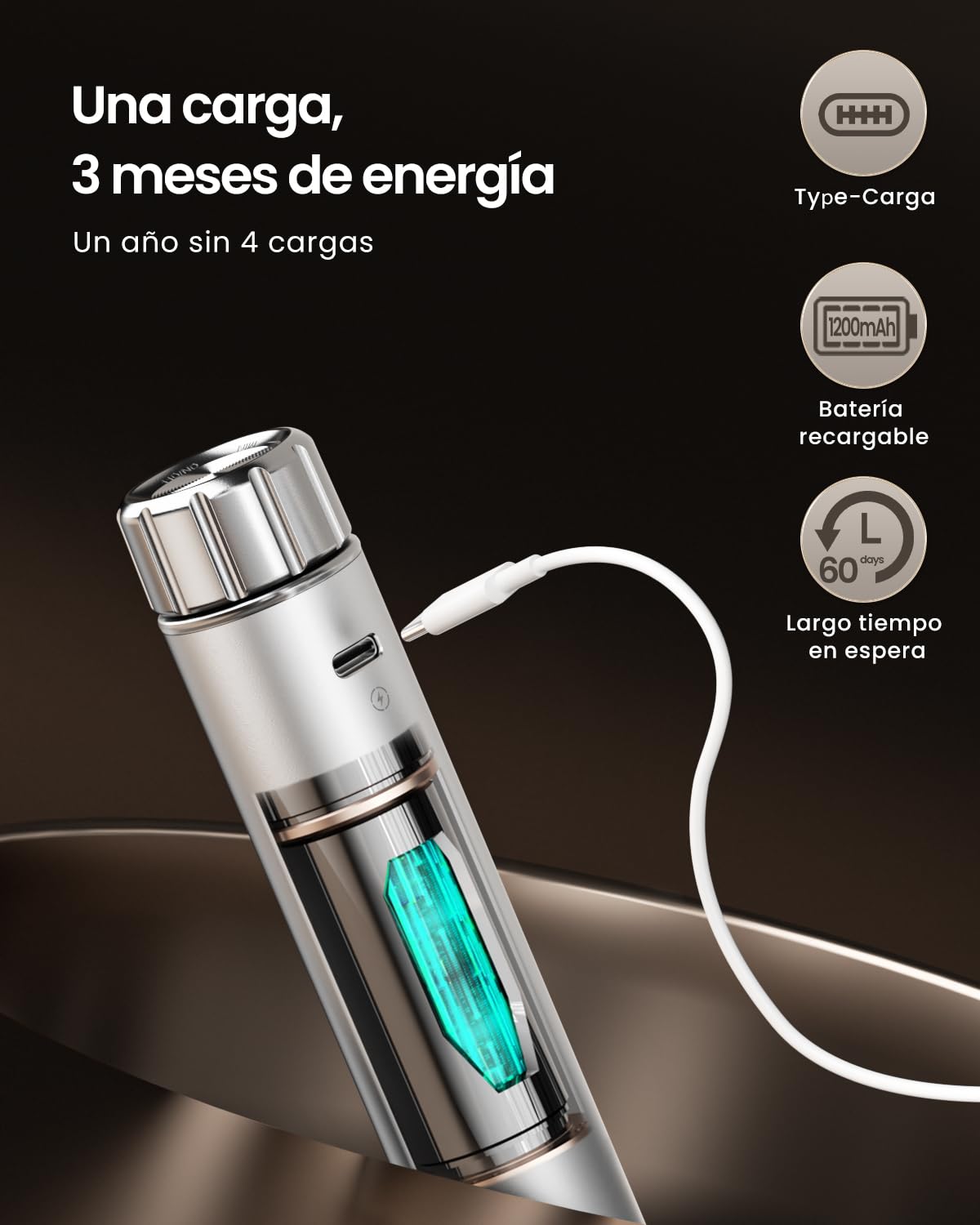 Maestri House Espumador de Leche Electrico con Control de Velocidad Continuo, Batidor de Acero Inoxidable Desmontable Impermeable,Mezclador de Bebidas Chocolate Caliente de Latte, Capuchino (Plata)