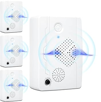 Ultrasonic Bat Devices for Attic 4PCS Bat Removal Device for Garage, Indoor Outdoor Use - Humane and Effective Rechargeable Bat Deterrent Devices, White