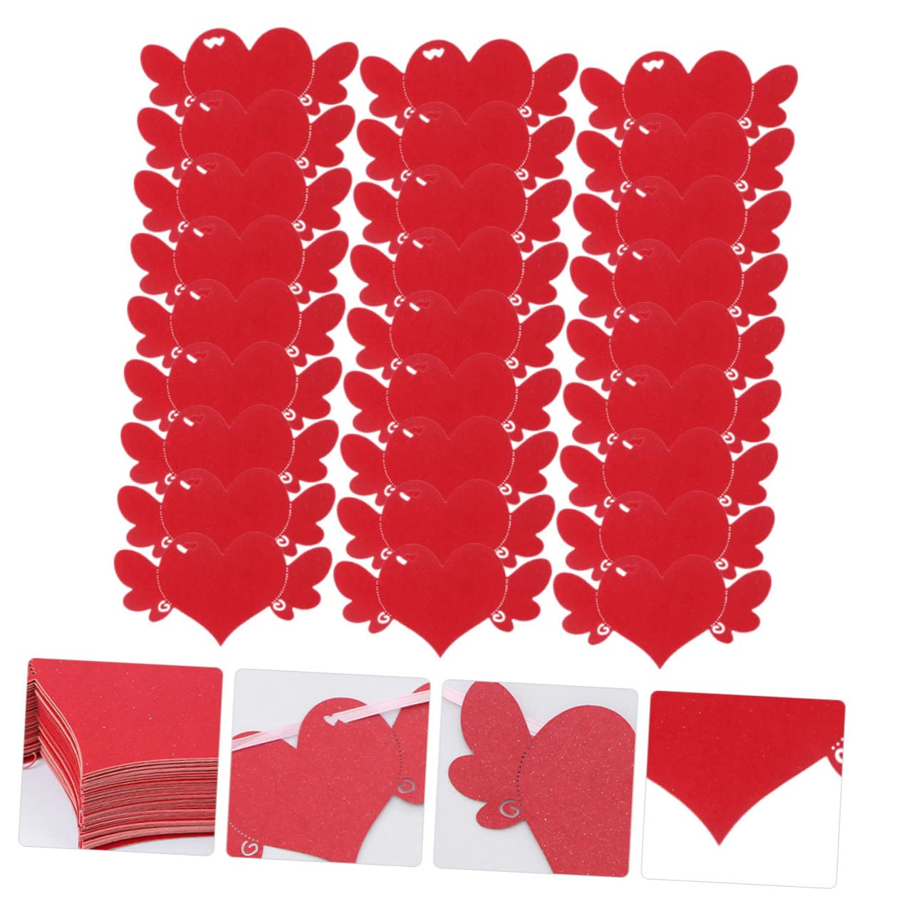 NUOBESTY 300stücke Herzförmige Wunschkarten Multifunktionale Rote Karten Für Hochzeiten Valentinstag Kreative Bastelprojekte Und Persönliche Botschaften