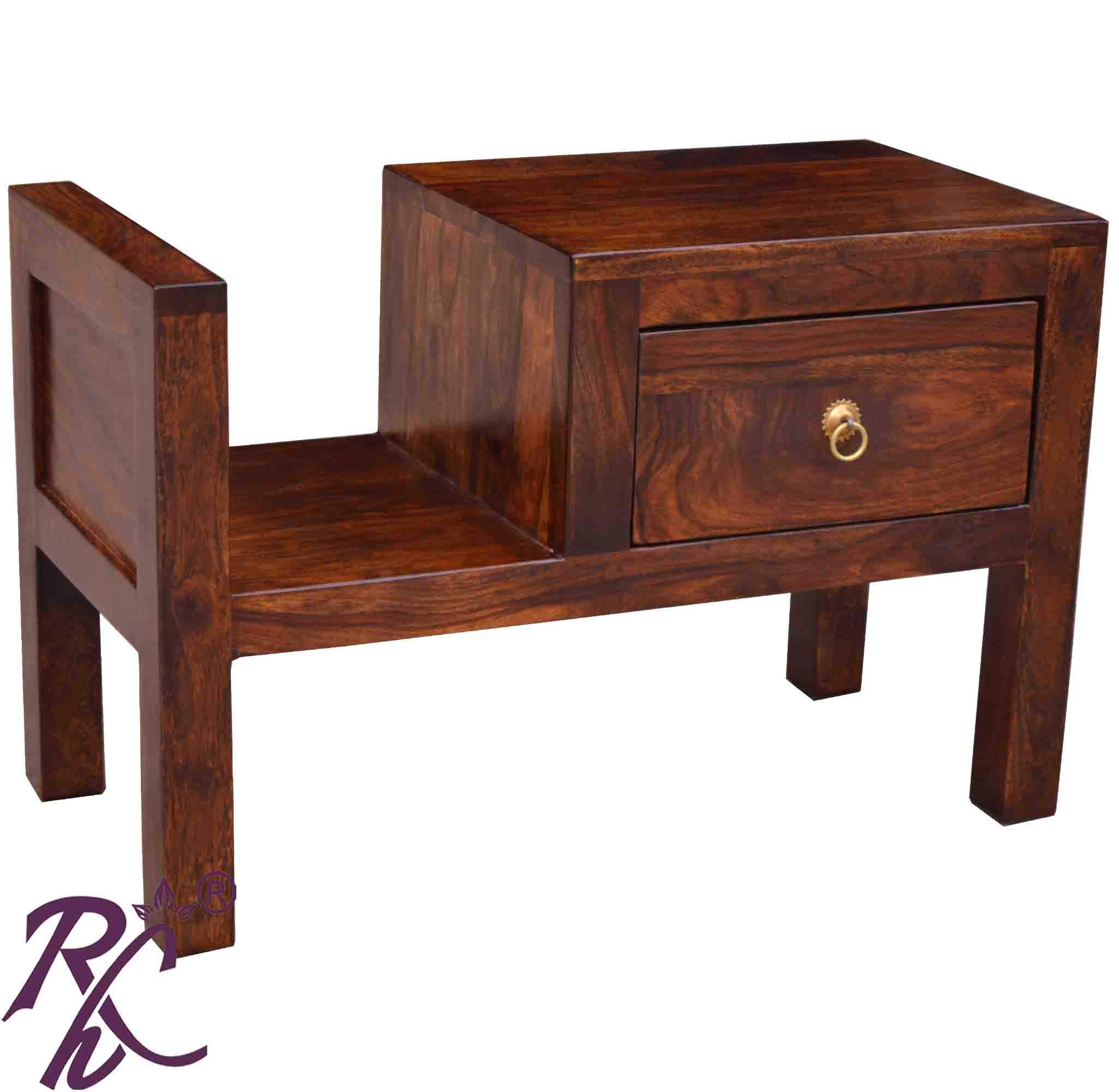 RAJ HANDICRAFT Solid Traditional Bed Side Table Wooden Bed Side Table | Solid Wood Furniture | Solid Wood Bed Side Table | Wooden Bed Side Table-image-16