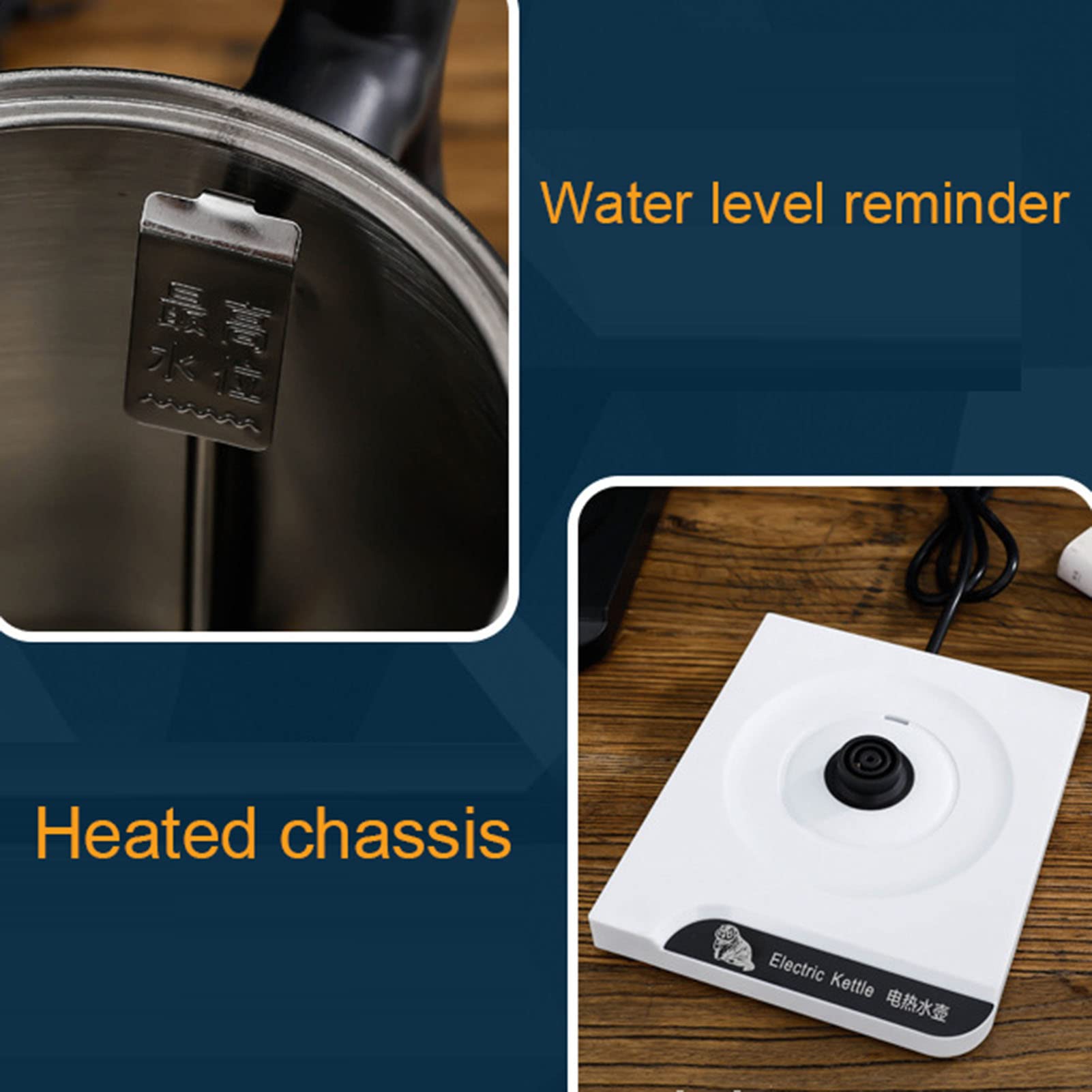 Hervidor Eléctrico con Cuello de Cisne, Hervidor Eléctrico de Acero Inoxidable, Café por Goteo, Té, Tetera Eléctrica con Apagado Automático, Protección Contra Ebullición en Seco
