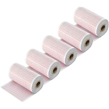 5 Rolls EKG ECG Paper, 50mm X 20m1.96 in X 787.4 in Thermal Recording Sheets for Home EKG Machine, EKG ECG Chart Paper