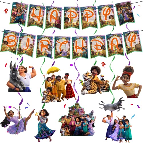 Magic Movie Birthday Party Supplies, Magic Movie Birthday Decorations include 1pc Happy Birthday Banner and 16pc Foil Hanging Swirls, Magic Movie Party Supplies for Birthday Party
