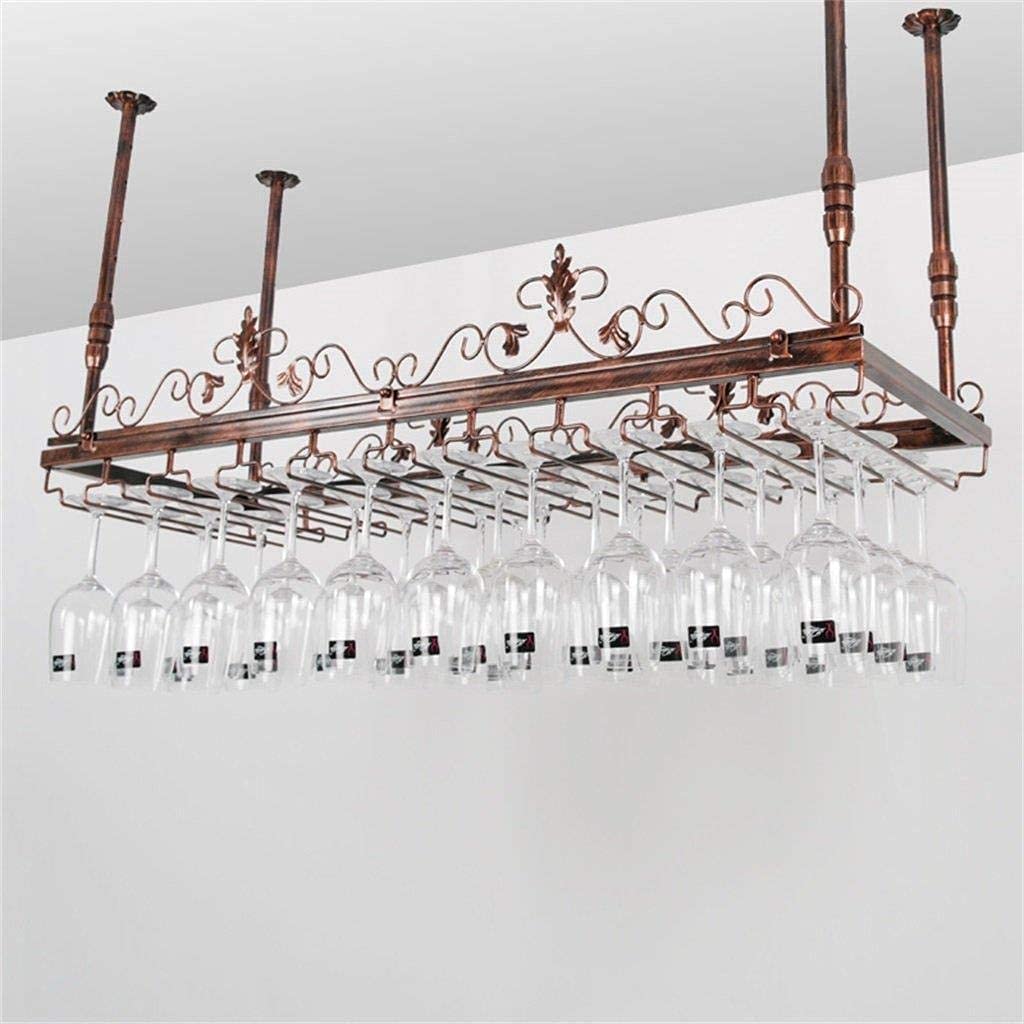 Support de bouteille de vin suspendu pour plafond et ambiance bistrot chic L120cm