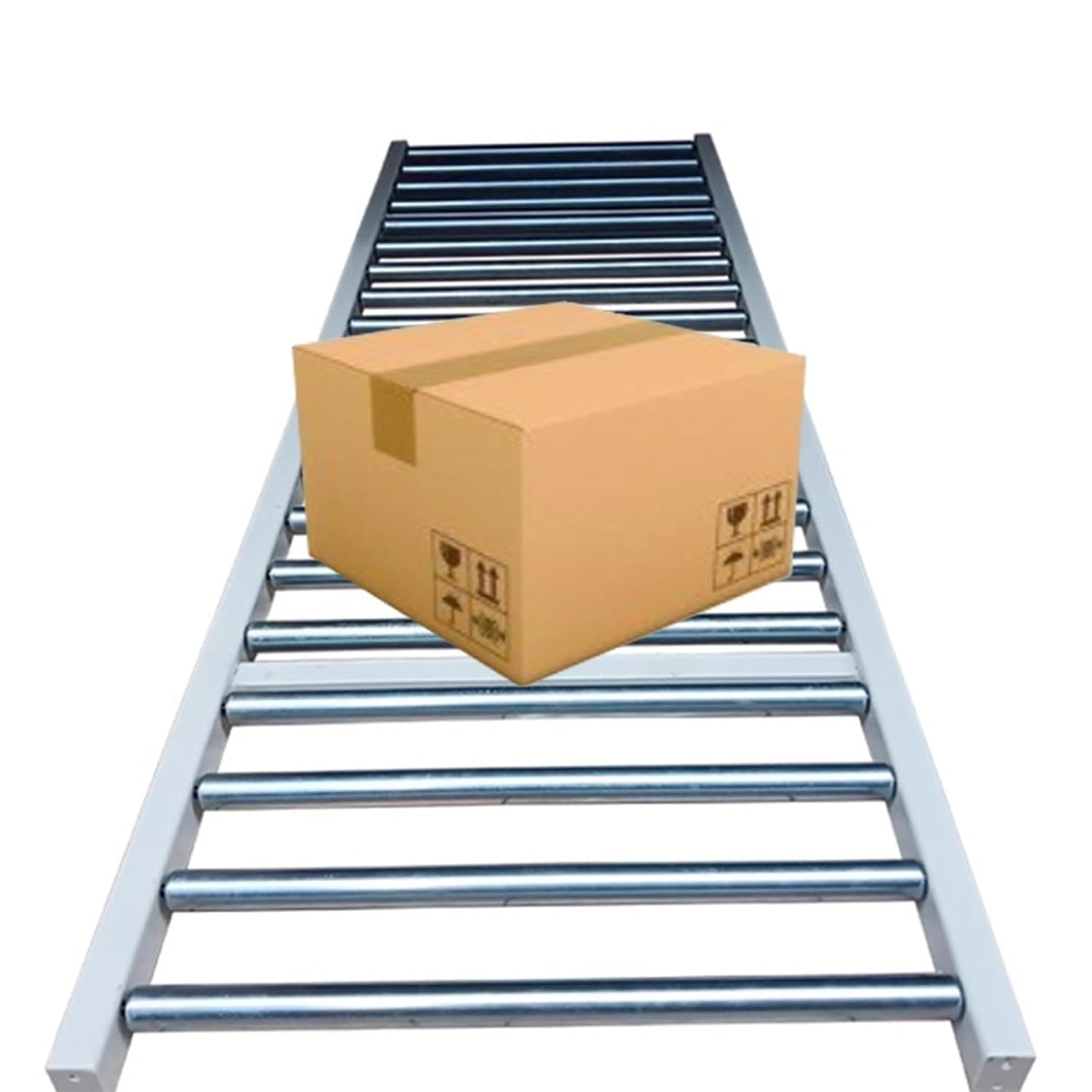 Rullo in acciaio inox galvanizzato per carichi pesanti per trasportatore di merci, larghezza 30 cm, lunghezza 7 m, perfetto per soluzioni industriali efficienti di carico e scarico