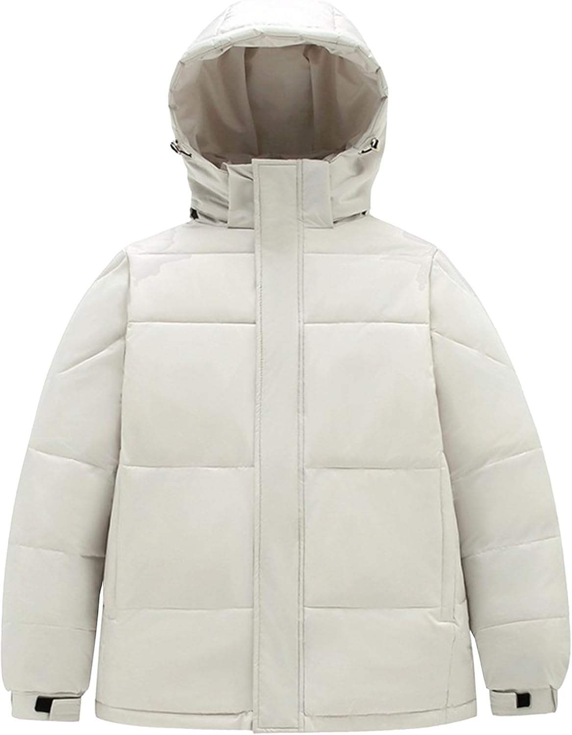 Mens Puffer Jacket with Hood Warm Winter Coats Padded Quilted Jacket Windproof Insulated Jacket Thicken Parkas