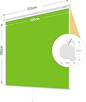 Vista 3 de Telón de fondo de pantalla verde desplegable, panel de teclas Chroma de bloqueo automático de 79 x 75 pulgadas con tela verde resistente a las Blanco
