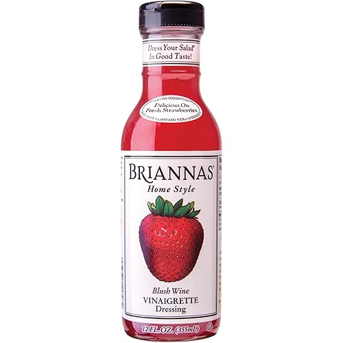 BRIANNAS - Home Style Blush Wine Vinaigrette Dressing – Fine Salad Dressing made with Premium Ingredients - Gluten Free, Kosher, & Vegan - 12 oz. Bottle