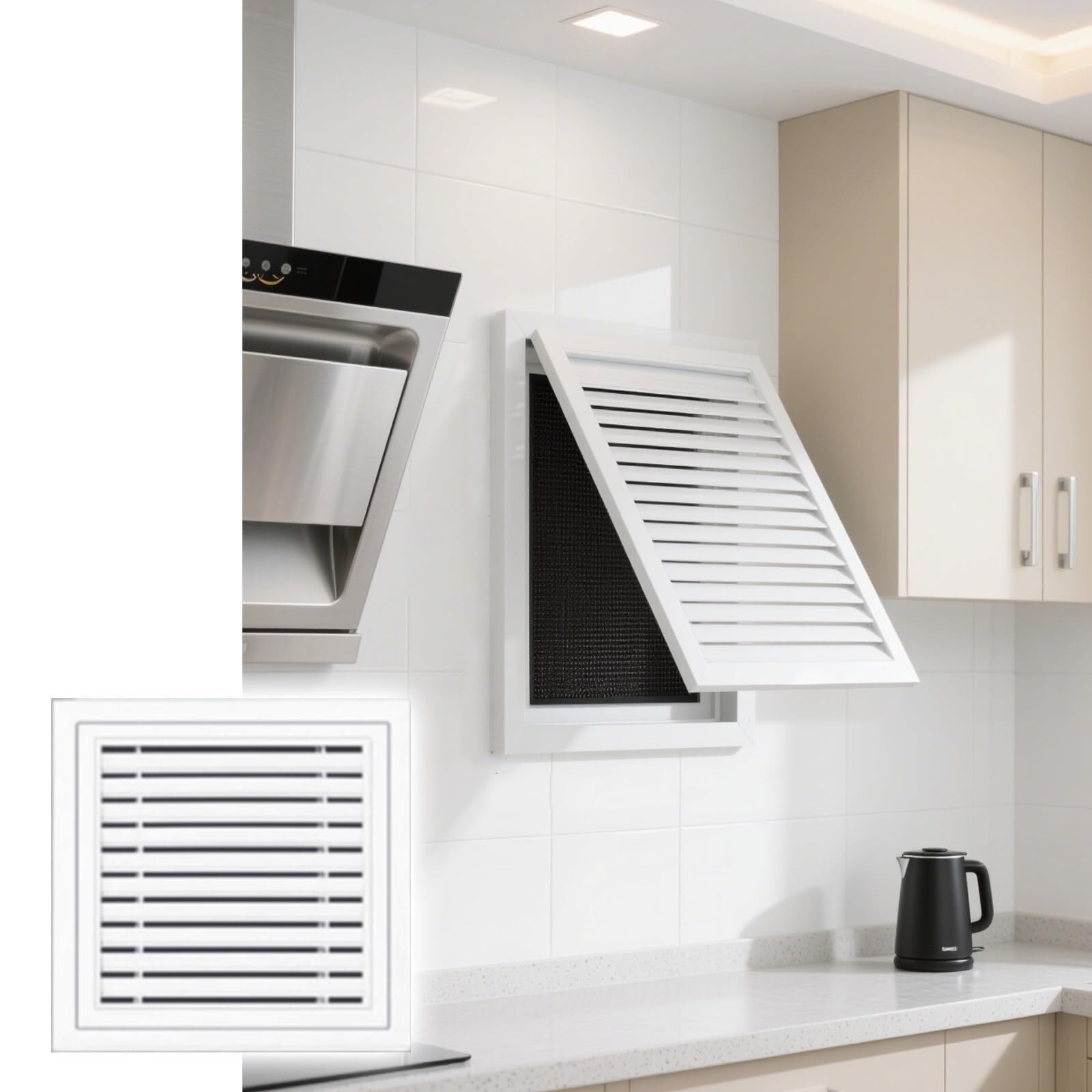 Grille d'aération trappe d'accès anti-trace noire pour cloison sèche et plafond