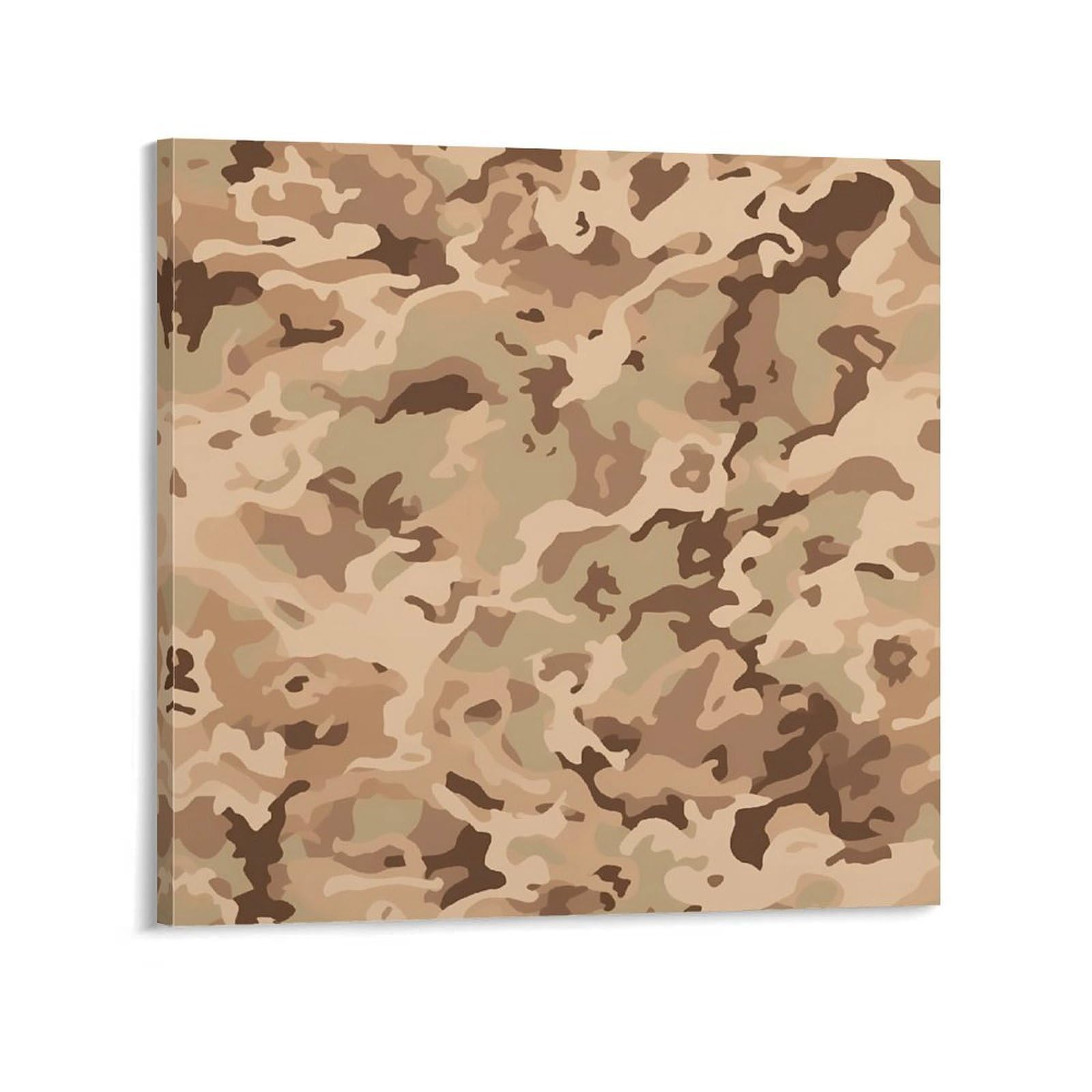 KLOPH Desert Camo Canvas Wall Art for Living Room 10x10inch Modern Artwork Painting for Bathroom Hanging Canvas Prints Aesthetic Wallart for Bedroom Kitchen Office Wall Decor