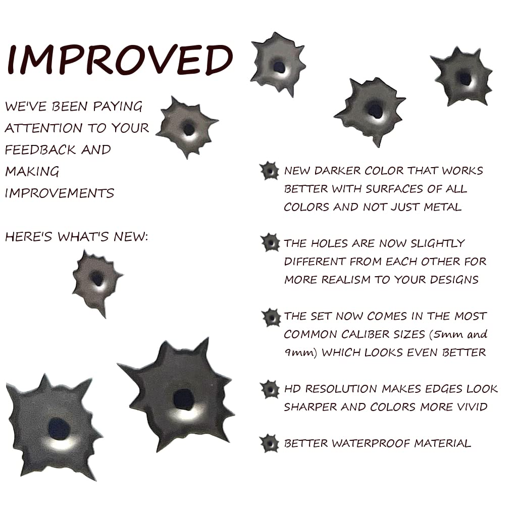 Vivid 3D Bullet Hole Decals – The Decal House