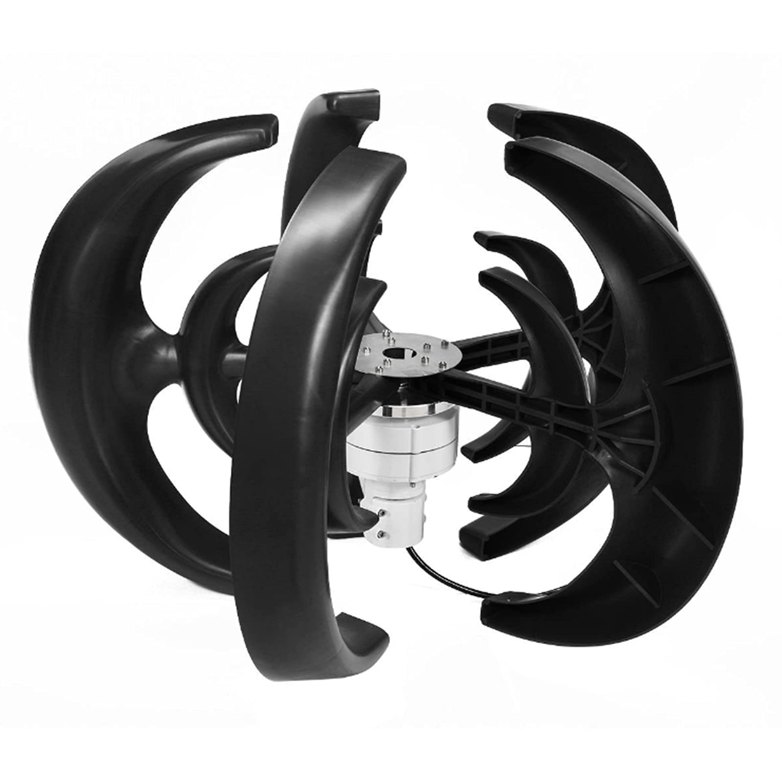Éolienne Axe Vertical Jumach 400W 12V, 5 Pales Rouges, Néon, Générateur Domestique