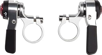 microSHIFT | Thumb Shifter Set | 9-Speed | Double/Triple | Shimano Compatible | Silver | bike-shifters-and-parts