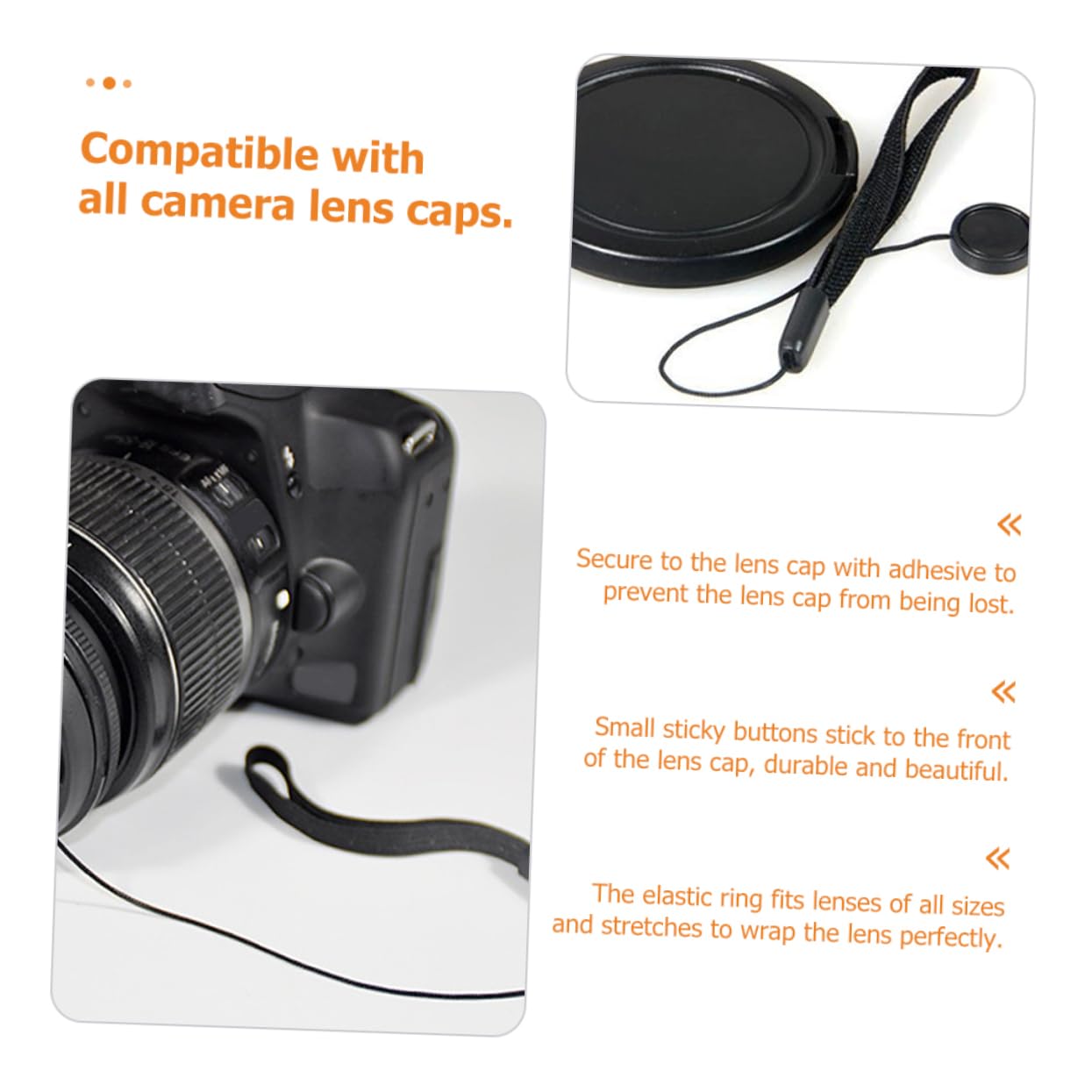 HEMOTON 60 Pezzi Copriobiettivo Anti-Separazione Corda Da Trekking Per La Fotografia Copriobiettivo Cinghia Protezione Della Fotocamera Per Cordino Cinturino