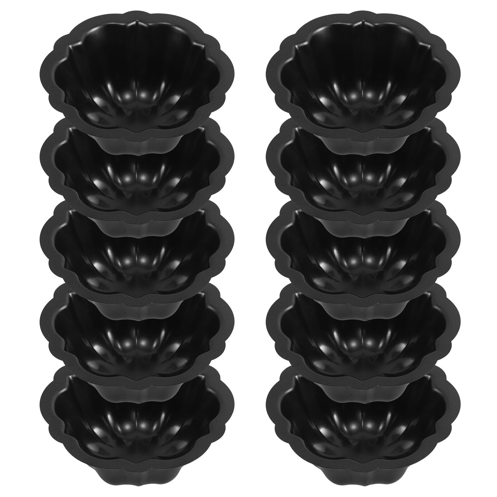 Molde para Pastel Mini Antiadherente 10 Piezas Acero al Carbono Negro