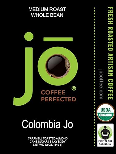 Miniatura 2 de COLOMBIA JO  Café orgánico de 12 onzas  Grano entero de tostado medio  Certificado Kosher de comercio justo del USDA  Café gourmet sin OMG sin
