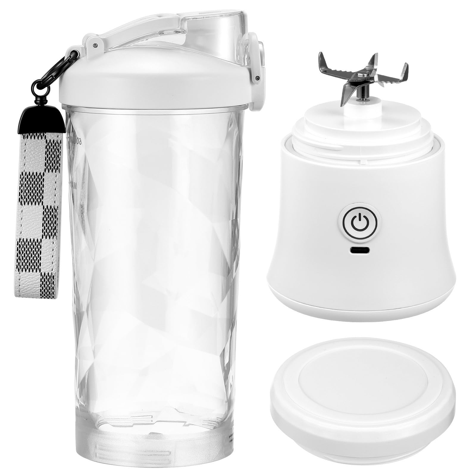 Uonlytech Tragbarer Wiederaufladbarer Entsafter 600ml mit PC Material Leicht und Modern für Frischen Saft Unterwegs und Einfache Bedienung