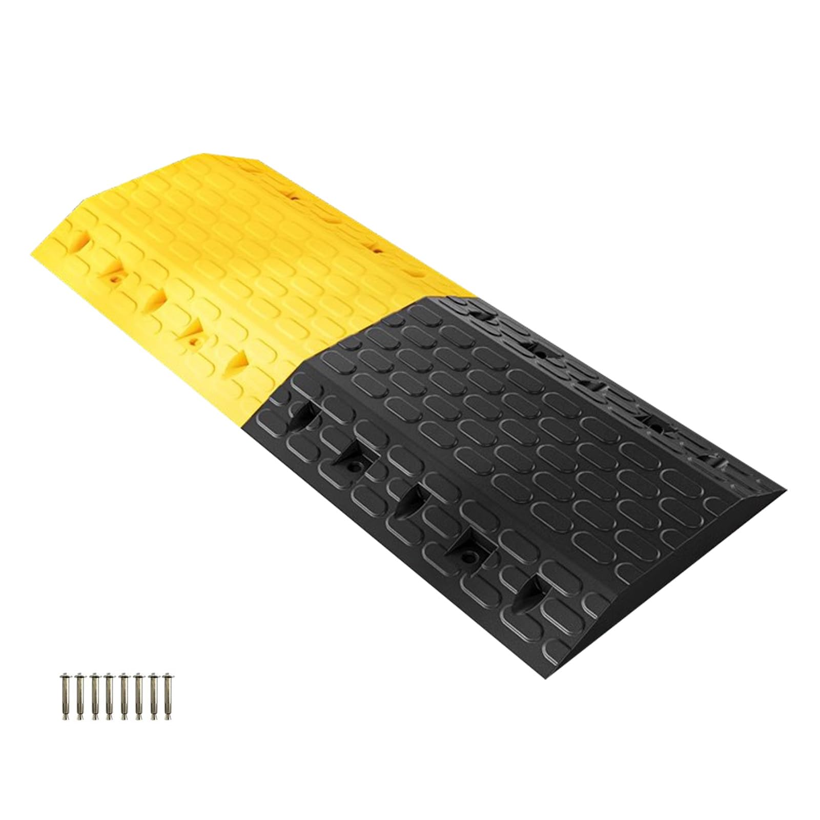 HTTGDGDH Portable Speed Bump, Rubber Speed Hump, Driveway Ramps For Low Cars, Oval Anti-Slip Texture, Load Capacity 22,000 Lbs, Applicable To Asphalt, Concrete And Other Roads,