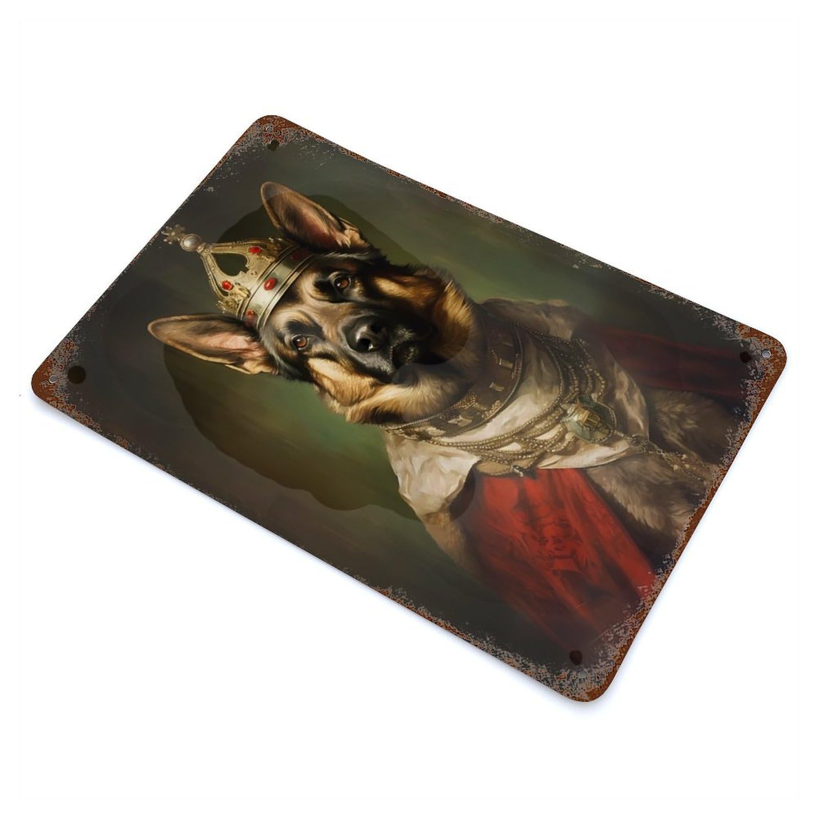 German Shepherd King Retro Metal Sign 11.8"x7.9", Classic Wall Plaque for Garage, Pub Or Kitchen