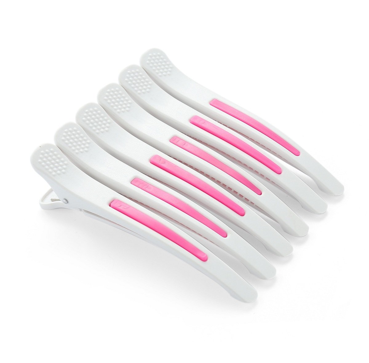 6Pcs/set Pinup Plastic Duck Bill Hair Clips for Sectioning Hair - Professional Non Slip Silicone band Clips Salon DIY Accessories Hairpins Hairgrip