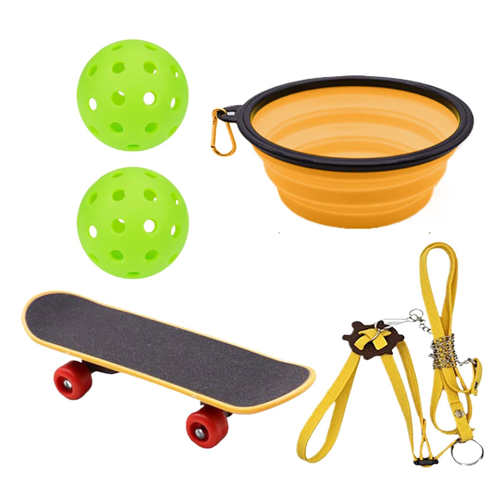 Tuxxjzm Tortoise Training Skateboard | Tortoise Rope And Skateboard Set | Tortoise Treat Ball | Turtle Harness Rope Set Educational Toys | Turtle Enrichment Toys | Tortoise Habitat Accessories
