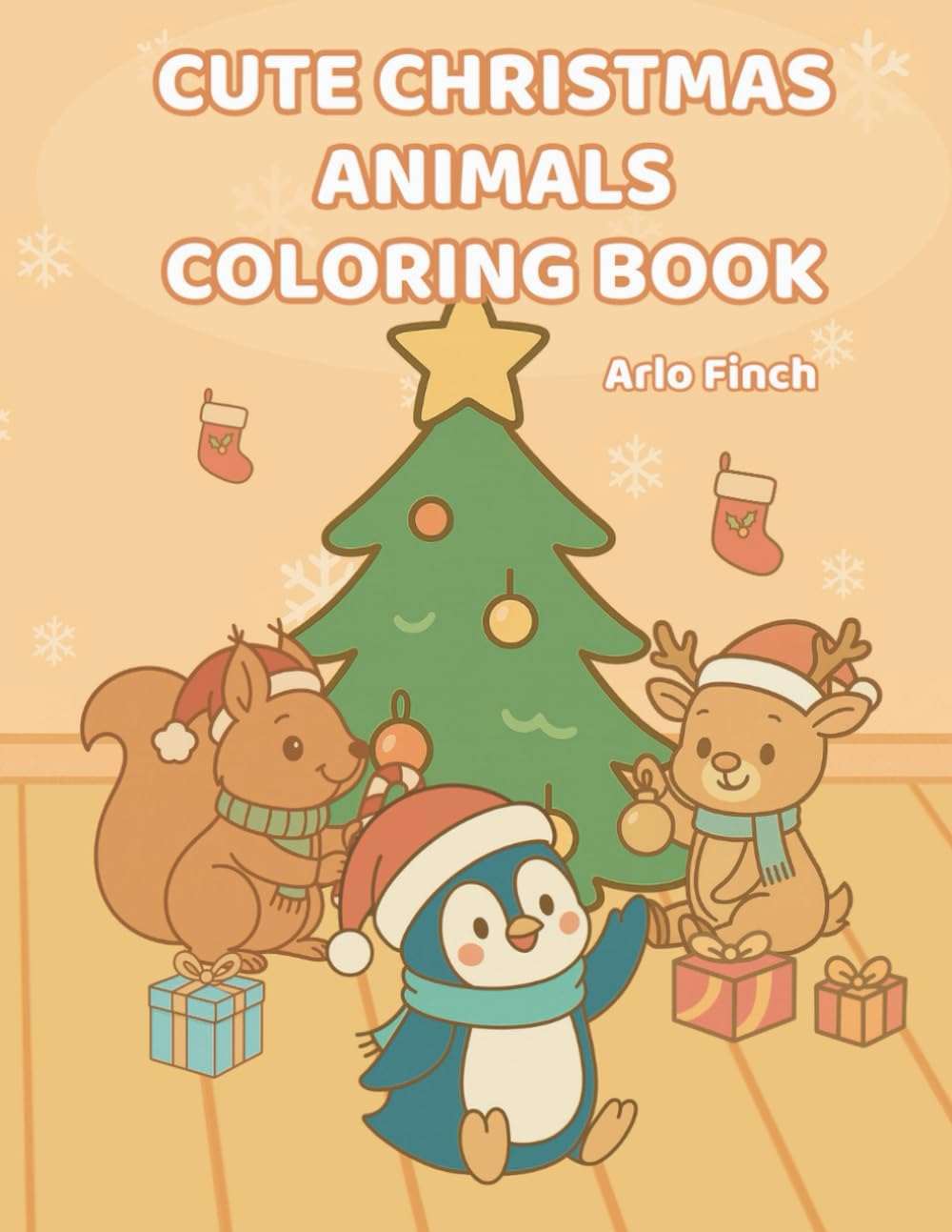 Cute Christmas Animals Coloring Book: A Fun and Easy Christmas Coloring Book for Kids Ages 4–8