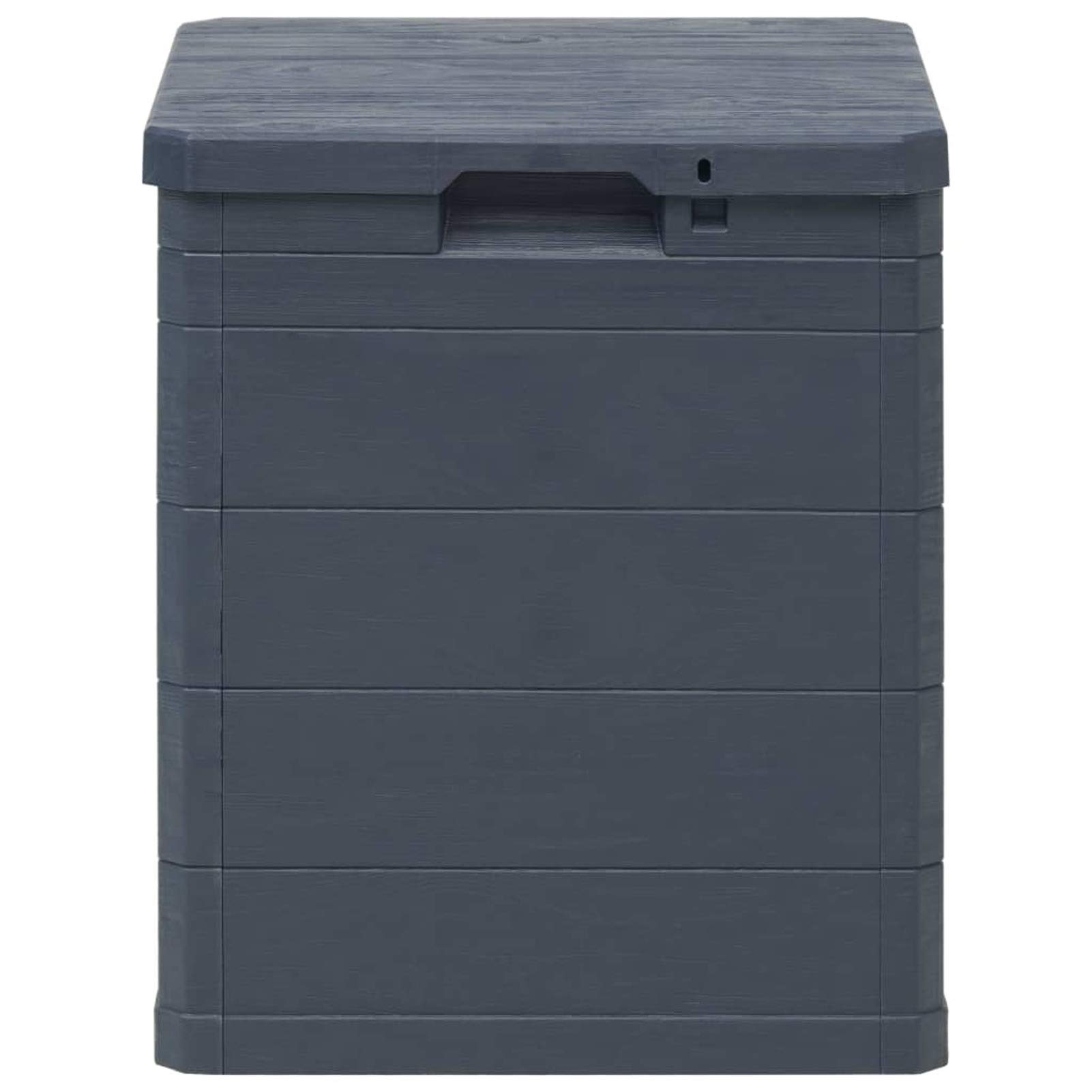 Festnight Baúl de Almacenamiento Arcón para Cojines Gris Antracita 42,5 x 44 x 50 cm 90 L Arcón Caja Exterior de PP para Balcón Jardín