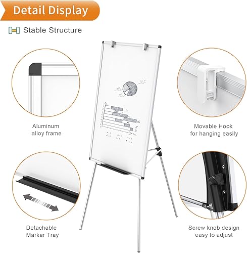 Miniatura 3 de Viz-Pro Melamina trípode de pizarrón ligero / caballete, 24" ancho x 36" largo