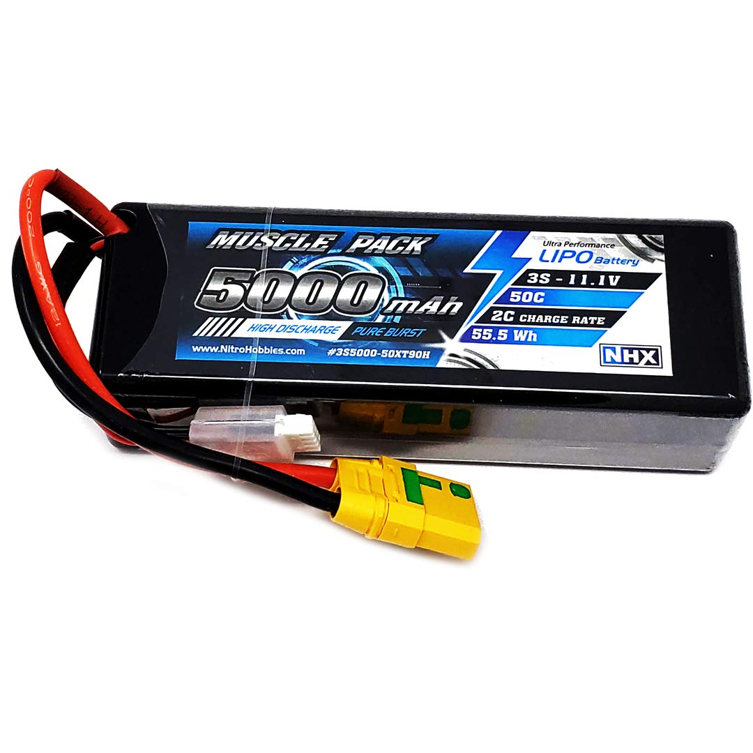 Amazon.com: NHX Muscle Pack 3S 11.1V 5000mAh 50C Hard Case Lipo