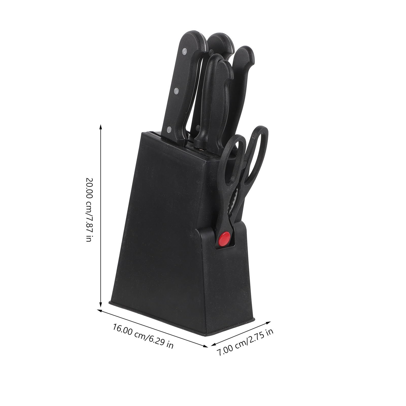ibasenice Juego de Cuchillos de Cocina Acero Inoxidable Negro | Plástico de Agarre Cómodo, Fácil Limpieza y Apto Lavavajillas, Resistente al Óxido