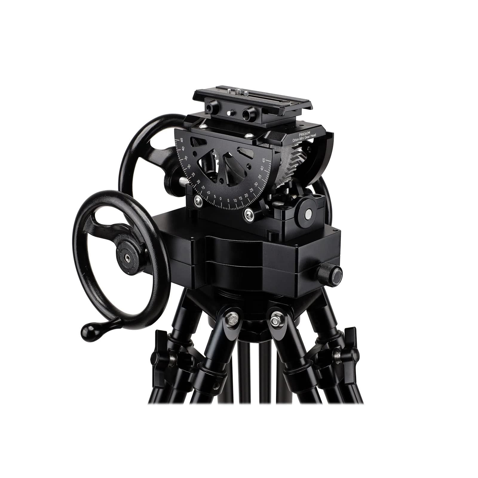 PROAIM Orion Mini Camera Geared Head for Precise 360° Panning & 45° Tilting Movement on Each Side. Handy Operations w Stable & Controlled Shots. Tool-Less Design, Payload: 15kg/33lb (P-ORGH-MN)