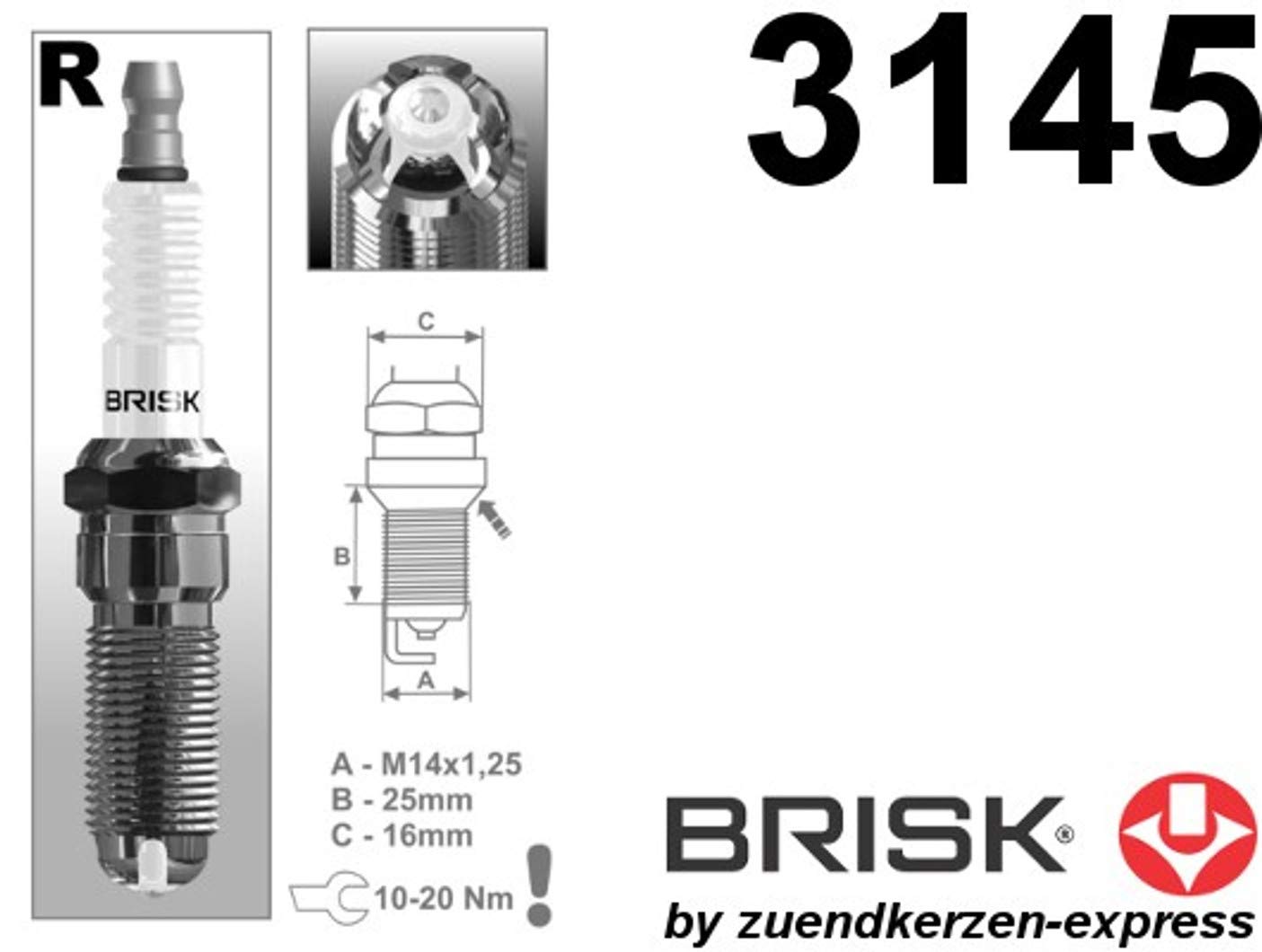Brisk Premium Racing ROR15LGS 3145 Candele d'accensione, Set di 4