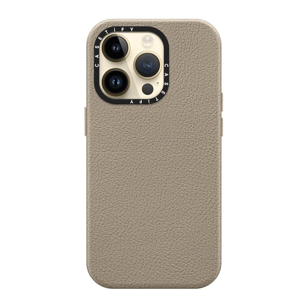 CASETiFY ベージュ レザー風ケース Amazon.com: CASETiFY iPhone 14 Pro Pebbled Case [4.9ft Drop