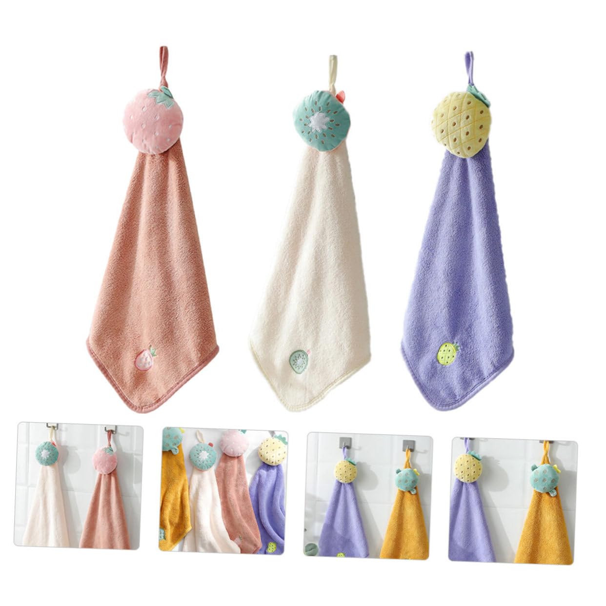 Ciieeo 2 Set Di Asciugamani Per Bambini Con Animali Dei Cartoni Animati Assorbenti Ad Asciugatura Rapida in Tessuto Delicato Sulla Pelle Per Ragazzi E Ragazze 3 Pezzi * 2