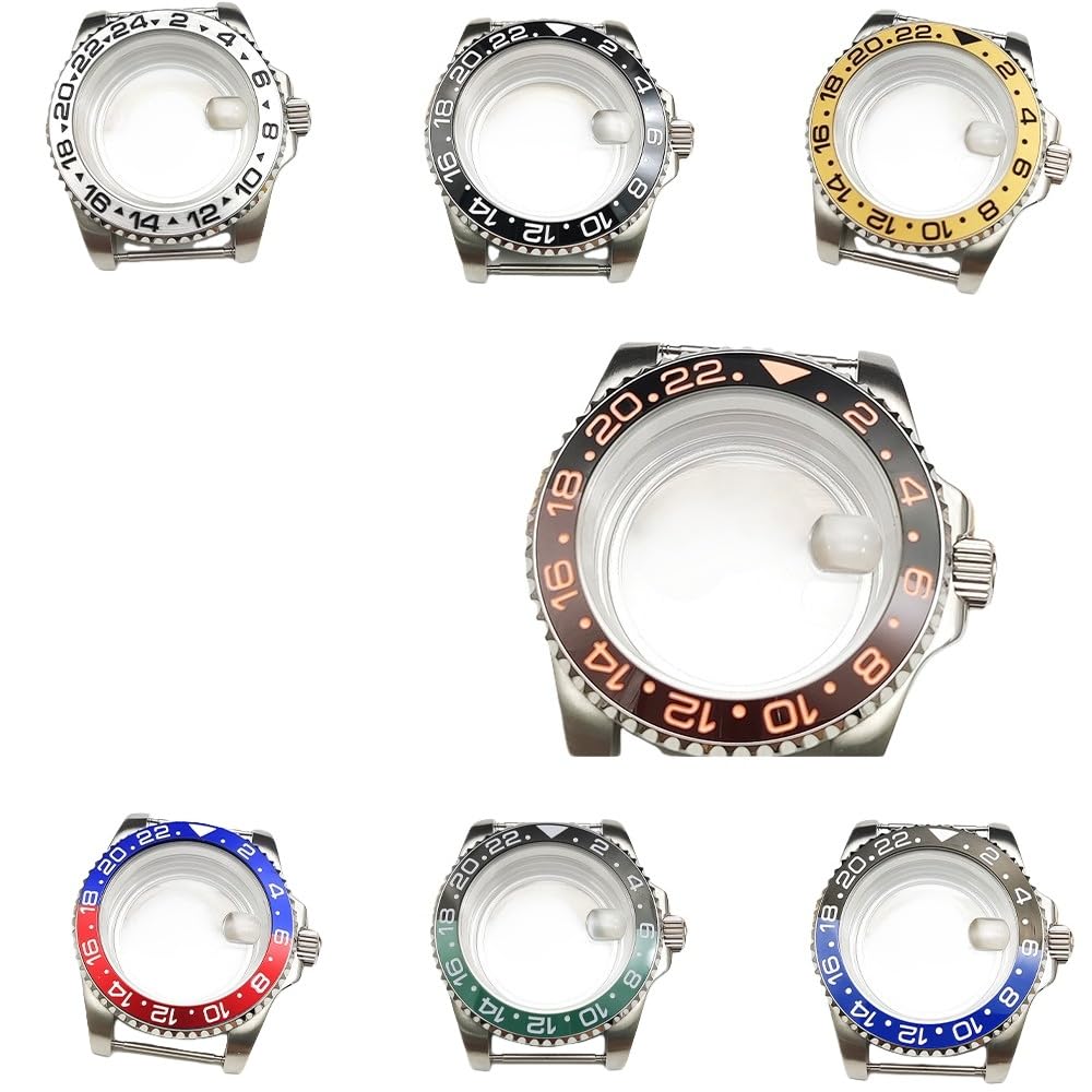 40mm Ersatz Uhrengehäuse Kit, für NH34 NH35 Werk, Glasboden 20mm Bandanstoß Modifizierung Uhrengehäuse für Rolex GMT-Master II