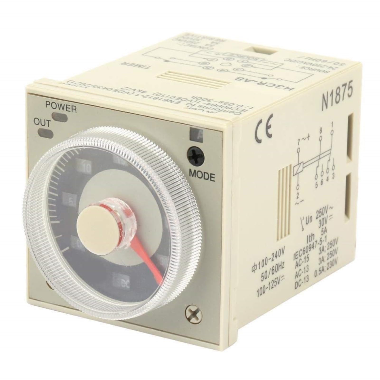 Kste H3cr-A8 Delay Timer Relay 1.2S-300H Knob Control Time Relay 8-Pin 100-240Vac 100-125Vdc