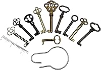Vista 9 de Juego de llaves de esqueleto universal, funciona solo con orificios de cerradura de 1/2 pulgada, llaves vintage genéricas de barril hueco