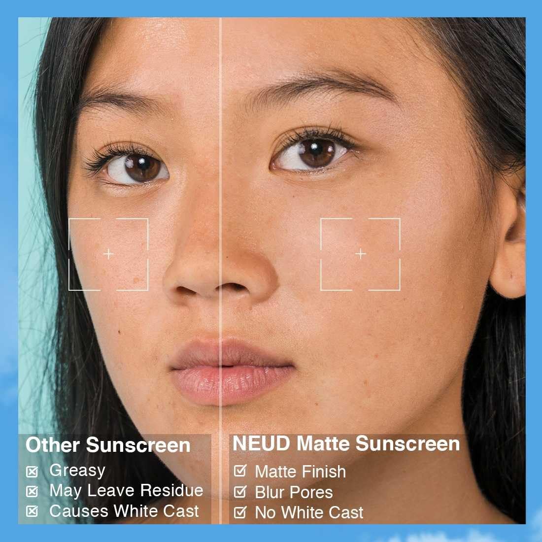 NEUD 50g Ultra Matte Dry Touch Sunscreen with SPF 50++++ Waterproof, For Uva/B Sun Protection, Velvet Touch Sun Screen for Women & Men, Tan Removal, Pigmentation, No White Cast, Lightweight & Quick Drying - Pack of 1 1