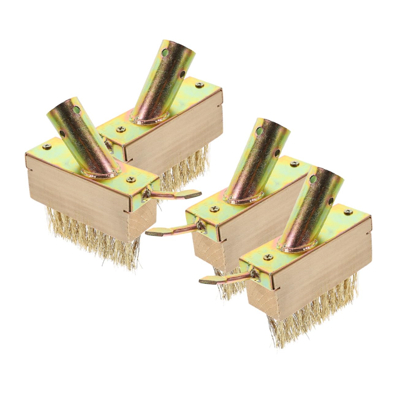 Brosse de désherbage fil acier manuel pour terrasses et trottoirs - Pack de 4 pièces