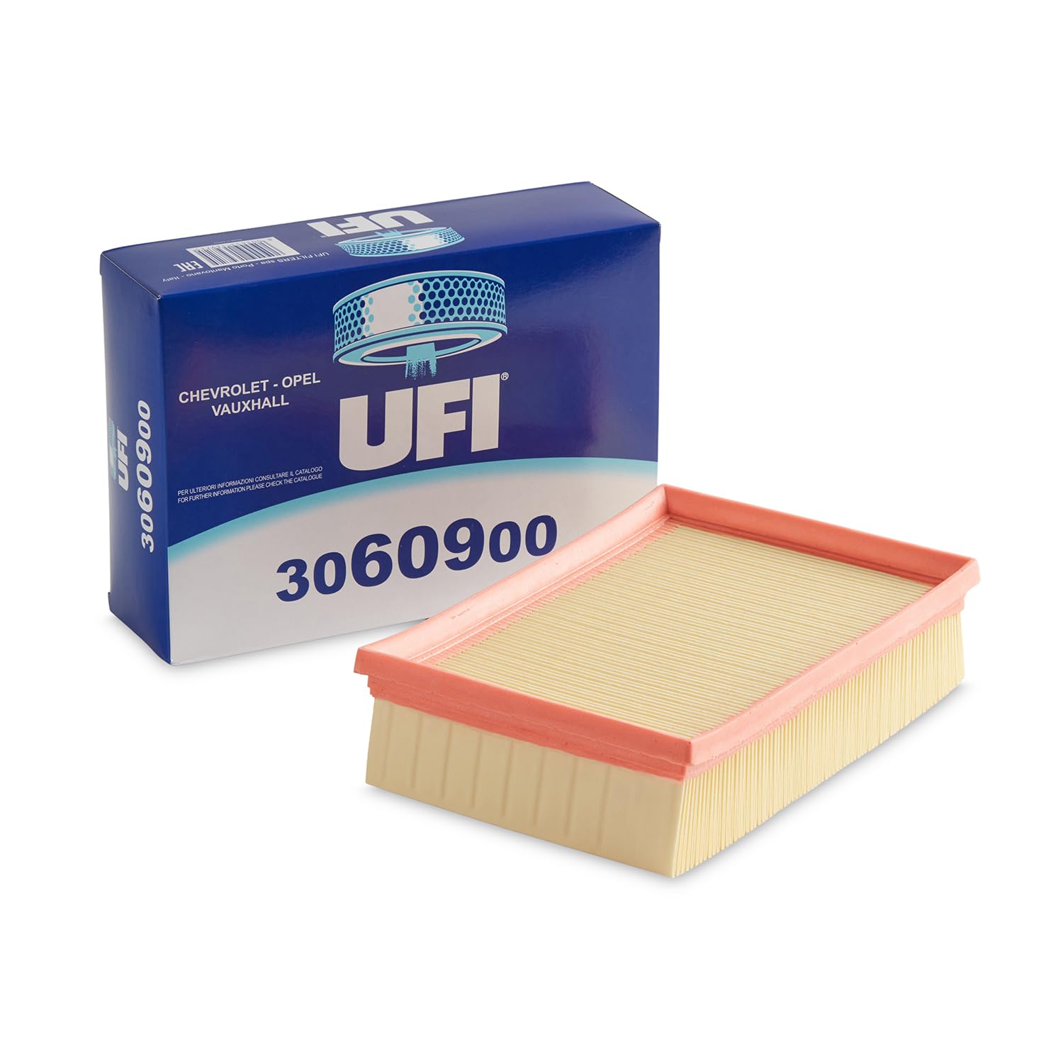 UFI Filters, Filtro de Aire 30.609.00, Filtro de Aire de Recambio, Apto para Coches, Apto para Modelos Modelos Buick USA, Chevrolet EU y USA, Opel y Vauxhall