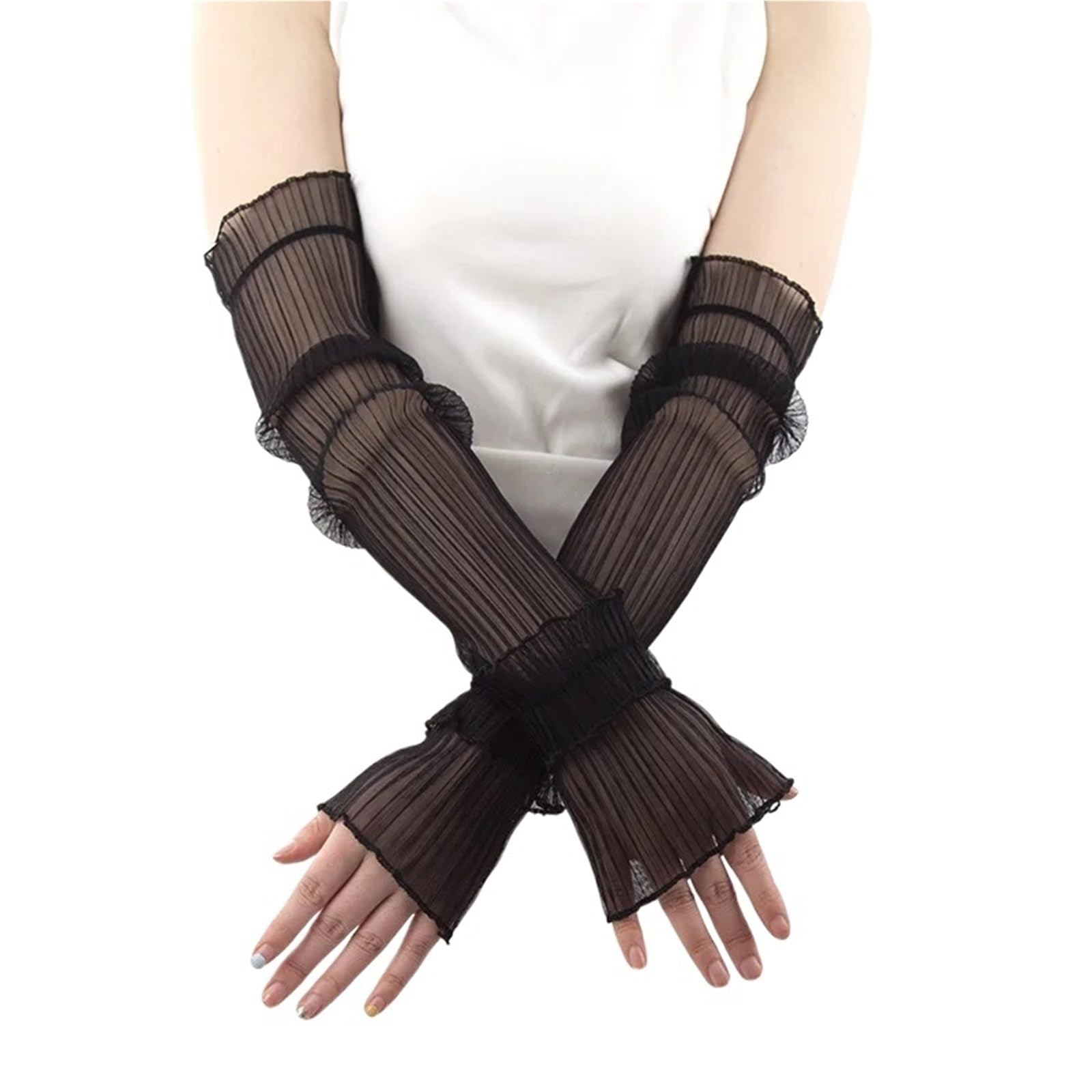 2 pares de guantes largos sin dedos verano Para Protección Solar
