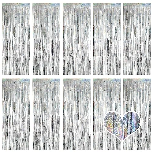 10 Pack Silver Backdrop Curtain 3.2ft x 8.2ft