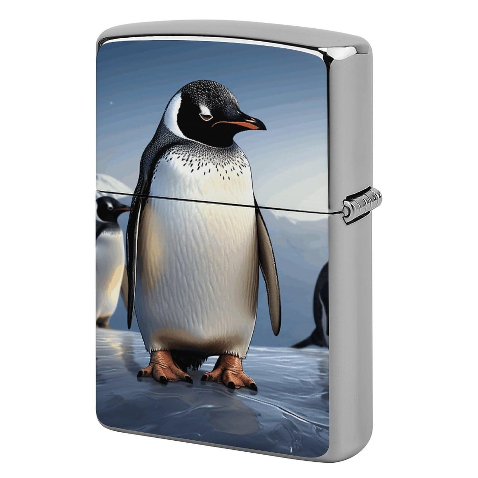 Penguin Lighter Case for Men, Personalized Lighter Cover for Valentine's Day Gifts, Flip-Top Lighters Shell for Outdoor, Portable Lighters Protective Sleeve