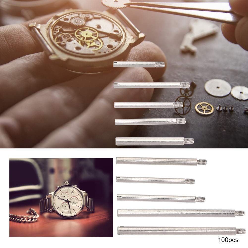 Yosoo Watch Strap Screws, 10 Sizes Watch Repair Screws Assortment, Metal Watch Band Link Pins Strap Screw Set Watch Repair Tool Accessories with Storage Box, 100pcs