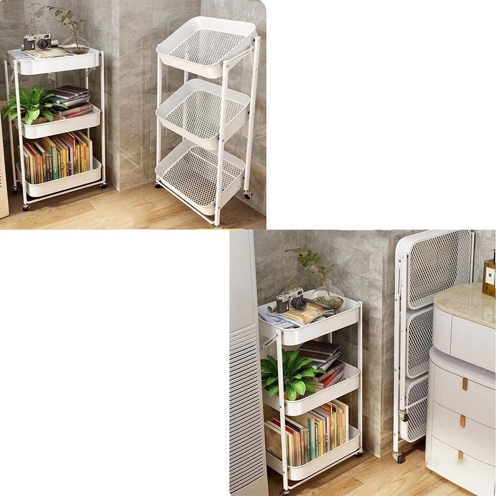 Scaffale Pieghevole Con 4 Ripiani E Ruote - Modulare, 150kg Di Portata, 120x72cm, Per Cucina, Bagno, Garage, Facile Da Montare
